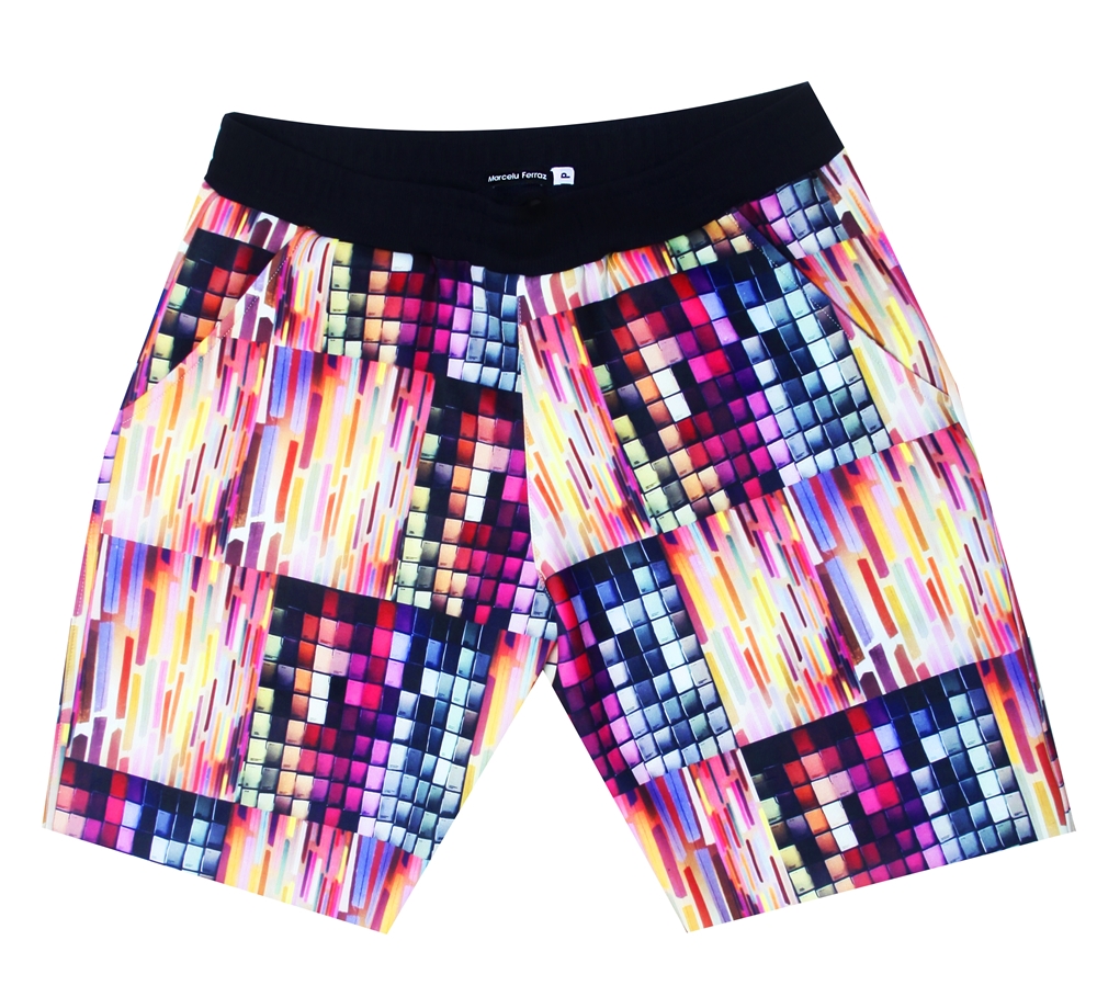 Bermuda surfe estampada; R$ 189, na Marcelu Ferraz (Tel.: 11 2894-6506)