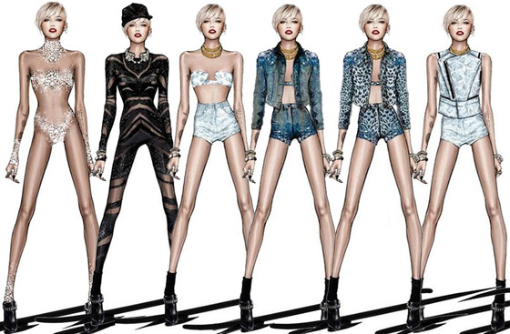 Roberto Cavalli cuidou das roupitchas de Miley Cyrus, na turnê Bangerz