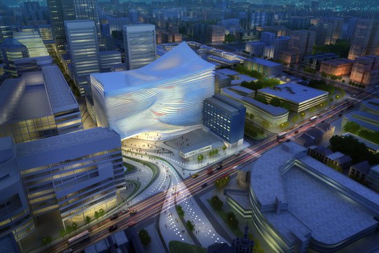 A arquiteta iraquiana Zaha Hadid ficou entre três finalistas para o projeto do novo Centro de Dança e Música de Haia, na Holanda, mas acabou levando.