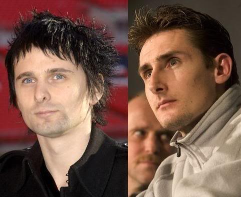 Klose, o maior artilheiro de todas as Copas, e Mathew Bellamy do Muse