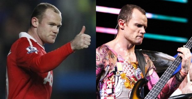 Wayne Rooney e Flea, do Red Hot Chilli Peppers