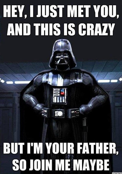 Darth Vader sempre brilha nos memes