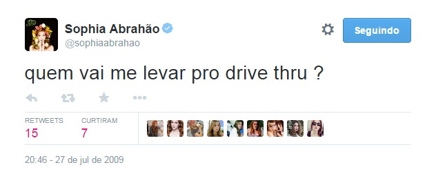 Veja só você como em 27 de julho de 2009 foi fácil convidar a Sophia para sair... É, perdeu, playboy