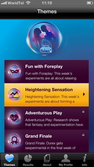 The Durex Experiment: o fabricante de camisinhas teve um ideia boa em fazer um app para você experimentar diversas fases do sexo, desde as preliminares até o chegar ao que tanto deseja, com dicas para aumentar a sensação de prazer. O ruim é que é em inglês e para quem tem iPhone