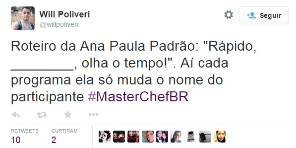 Ana Paula Padrão vira meme no Twitter por conta de sua performance no programa MasterChef