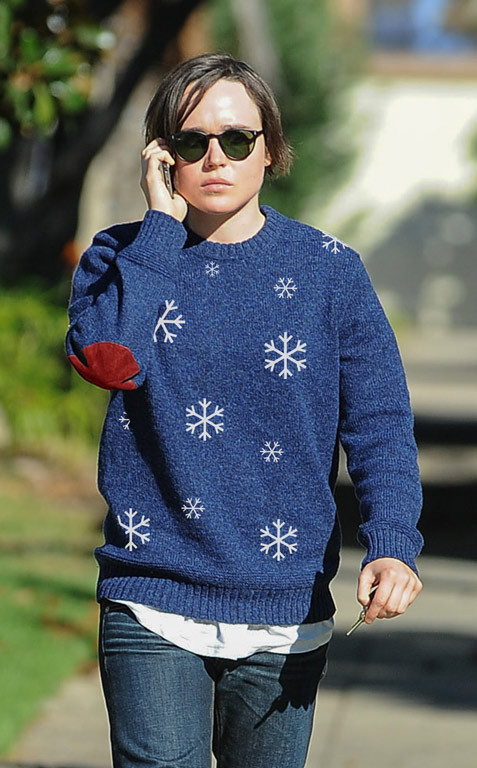 Ellen Page com estampa de cristais de neve