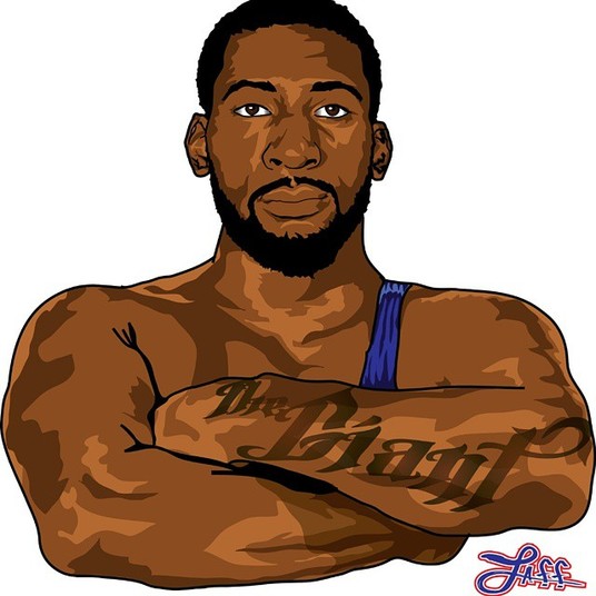 Andre Drummond, pivô do Detroit Pistons,  virou  'The GIant', no desenho de Laff