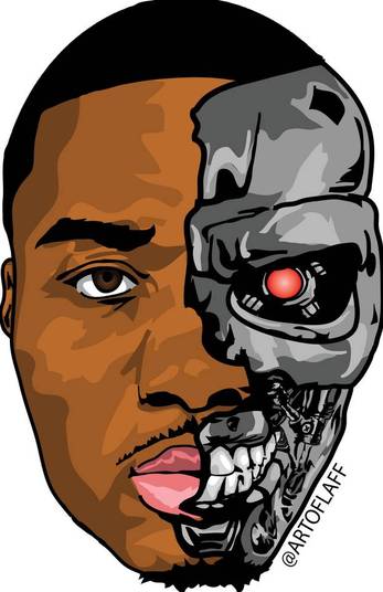 Armador do Portland Trail Blazers, Damian Lillard virou uma versão de Exterminador do Futuro nas mãos do artista gringo