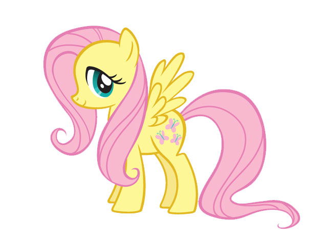 Fluttershy é uma Pônei pégaso muito tímida e que adora animais, cuida com muito amor e cuidado de cada um, e sabe domá-los como ninguém. Seu Elemento da Harmonia é a bondade