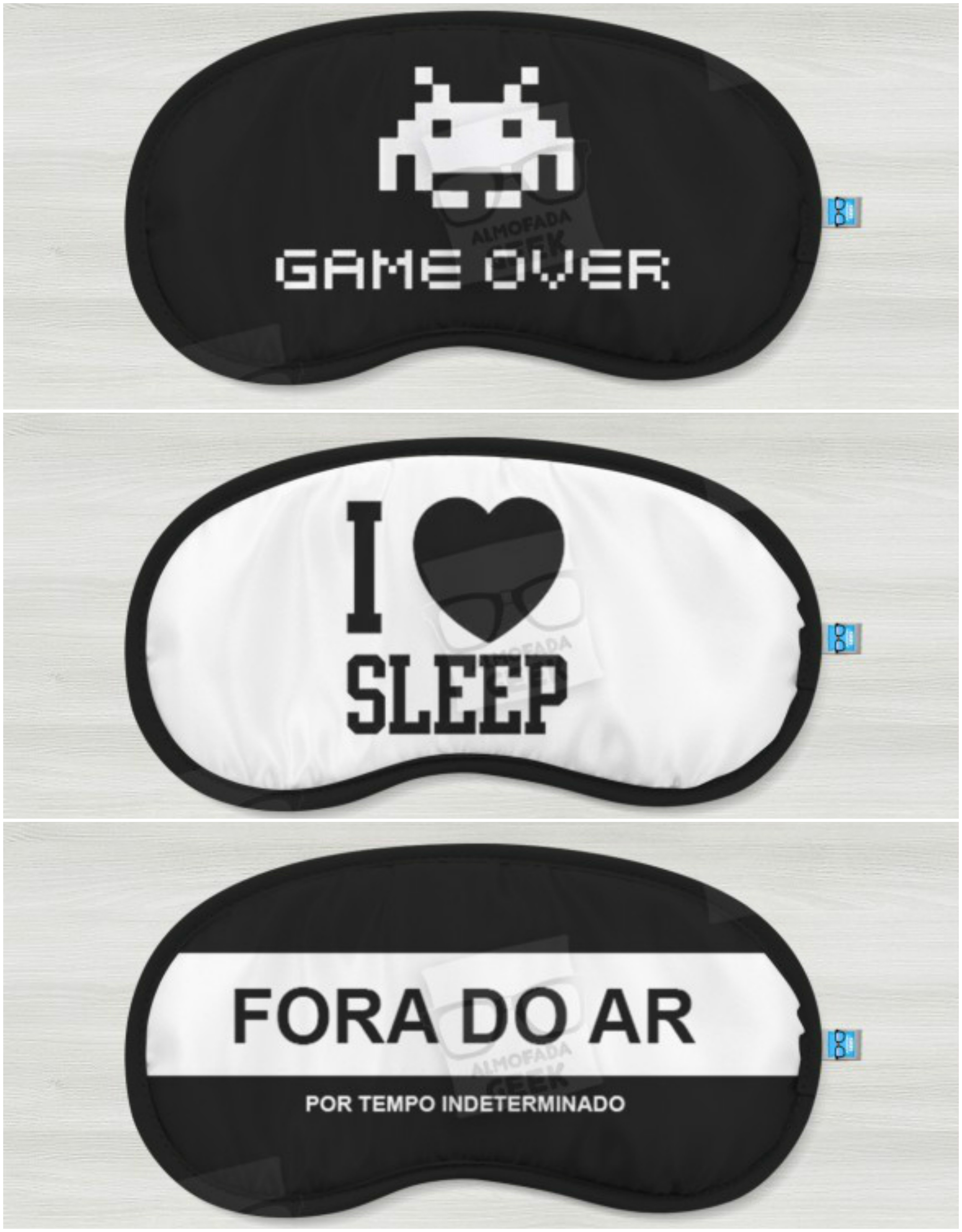 Quer coisa melhor que dormir? Essas máscaras para sono super engraçadinhas custam R$16,90 cada, na Almofada Geek ou seja, estão dentro do seu orçamento, por R$ 16,90, na <a href="http://bit.ly/1sgRmyC" target="_blank"><em>Almofada Geek</em></a>