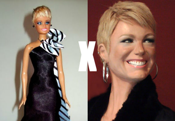 Tudo bem que a Xuxa é quase uma Barbie, mas a da direita tá até mais bonita que a original??