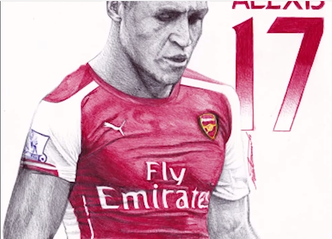 Perfeição do desenho de Alexis Sanchez é impressionante