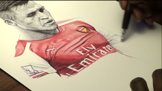 Perfeição do desenho de Alexis Sanchez é impressionante