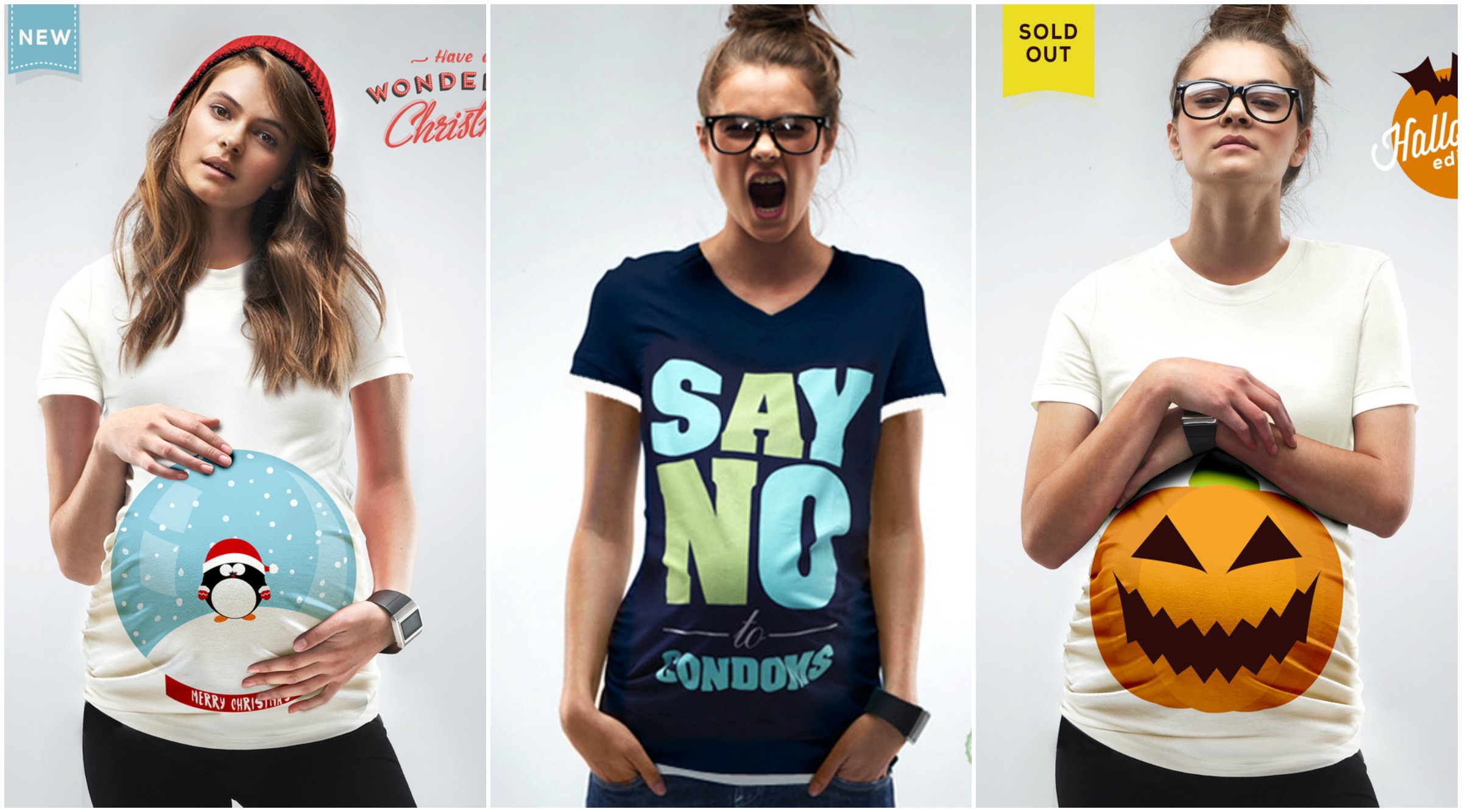Camisetas super estilosas para grávidas (Crédito: Divulgação/Reprodução)