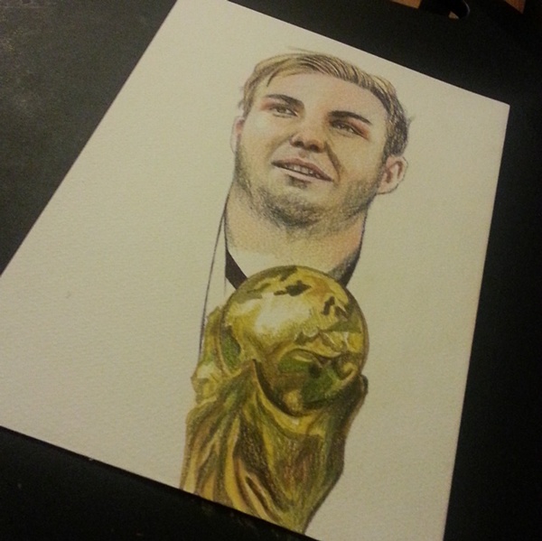 Herói da Alemanha na Copa, Götze também foi lembrado pelo artista
