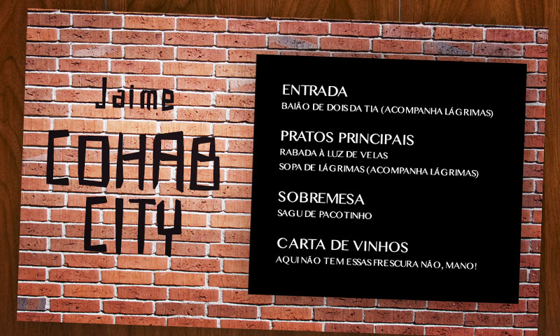 Aaaai, o Jaime. O chato da comunidade! O cara não conhece salmão, não conhece vinho, não conhece picanha... Ninguém é obrigado, né? Prova, cara!