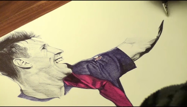 Desenho de Messi ficou muito parecido 