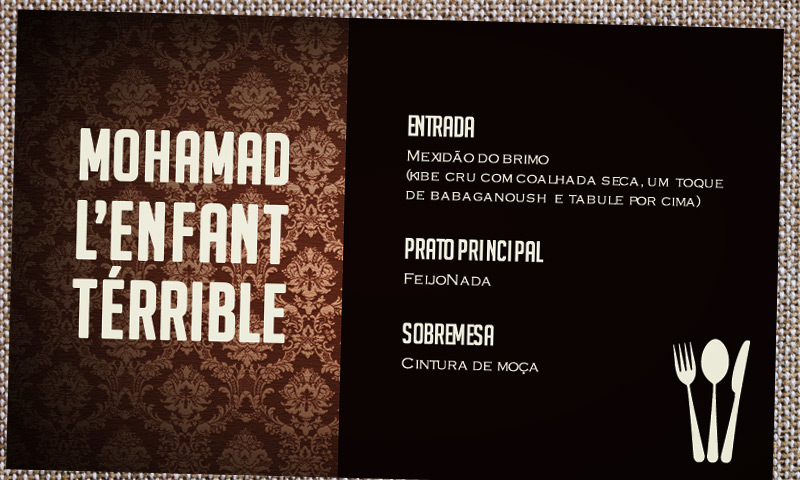 Mohamad é retrucão, distraído, cozinha com a cabeleira em cima da comida e é possível que seja o grande campeão deste programa. Aí geral vai sair chamando ele de enfant térrible, paga pra ver!