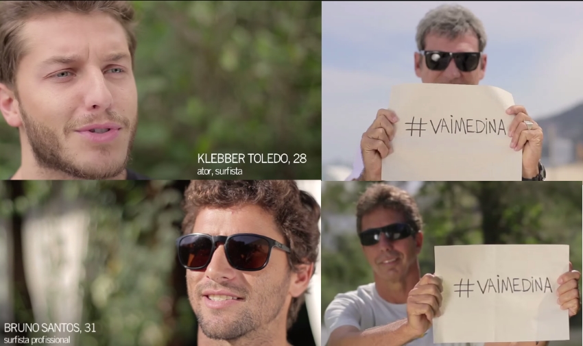 Famosos aderem a campanha #VaiMedina em apoio ao surfista brasileiro
