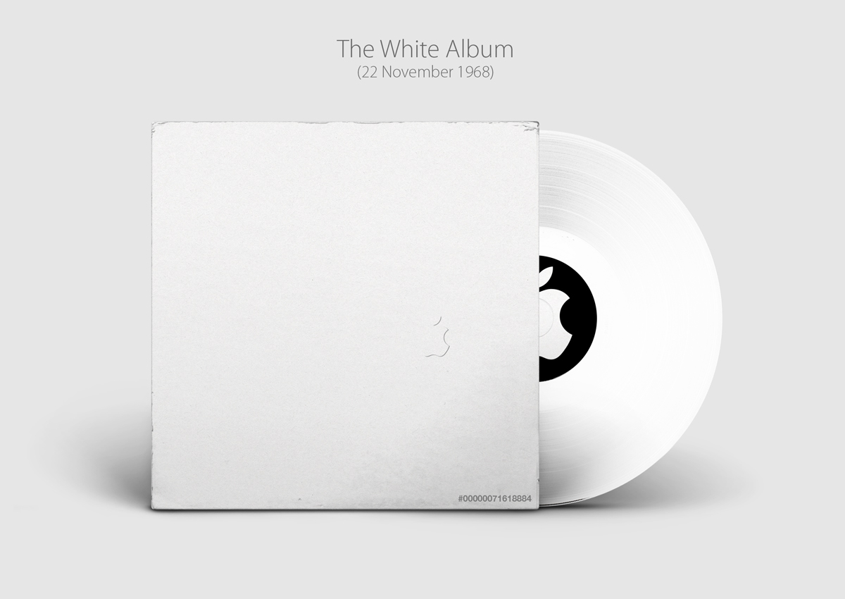 O famoso 'Álbum Branco' é o que mais tem a cara da Apple. Sua capa branca (óbvio) mostra a maçãzinha símbolo em relevo.