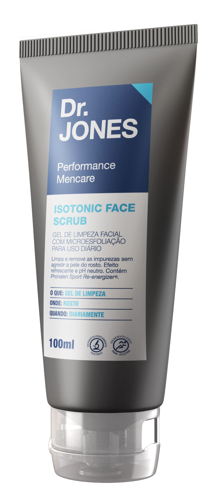 Gel de Limpeza Facial Dr. Jones Isotonic Face Scrub é microesfoliante natural que limpa e remove as impurezas sem agredir ou ressecar a pele do rosto.; R$ 34,99, na The Men’s Store (www.themenstore.com.br/). Preço pesquisado em janeiro de 2015, sujeito a modificações