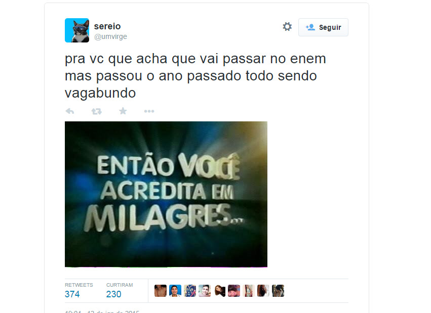 Os comentários do Enem no Twitter