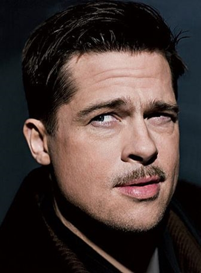 Muitos atores adotam o visual com bigode pra fazer filmes, como Brad Pitt em “Bastardos Inglórios” (2009)