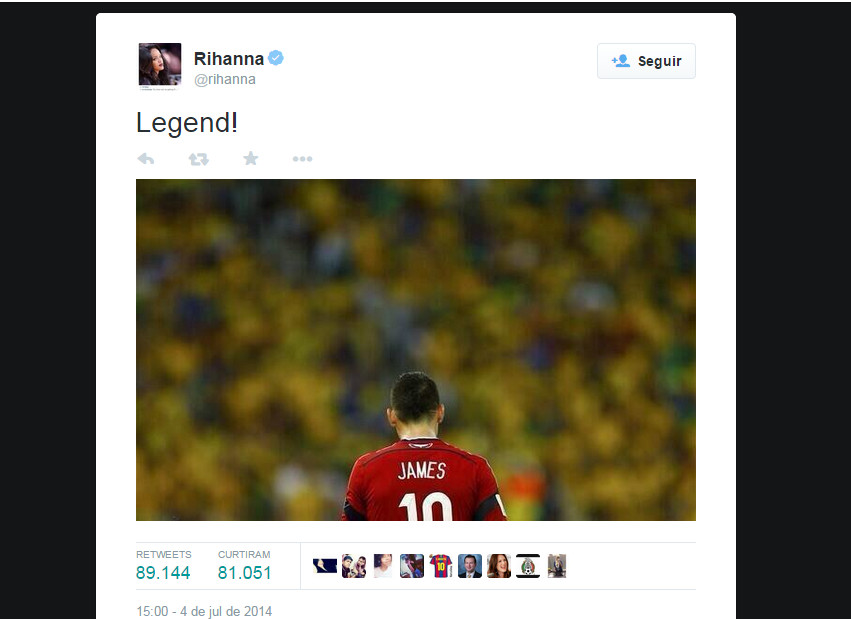 E você pensou que seria a Rihanna falando merda? Ninguém gostou tanto da Copa quanto ela. Talvez os cerca de 80 milhões de alemães, mas quem liga?