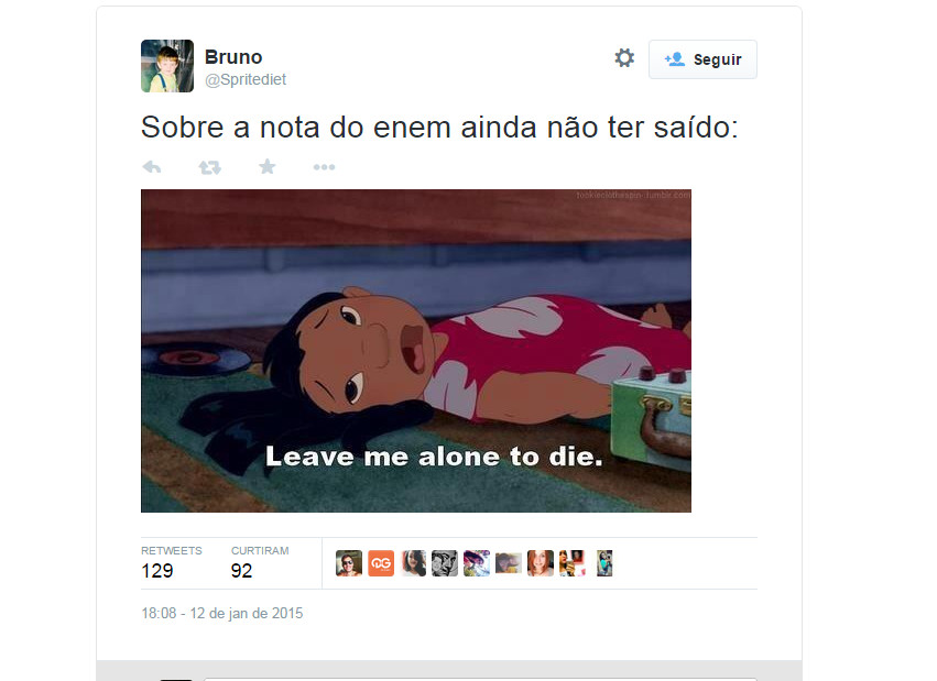 Os comentários do Enem no Twitter