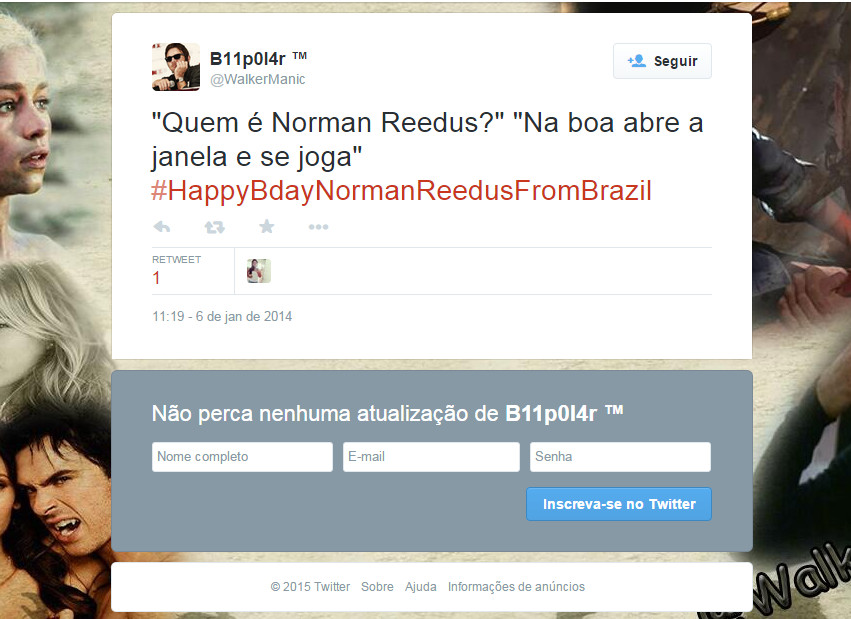 #HappyBdayNormanReedusFromBrazil