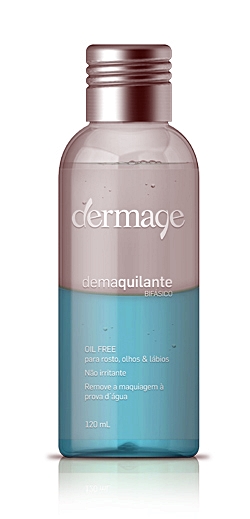 Demaquilante Bifásico remove todo o tipo de maquiagem, inclusive à prova d'água. Fórmula não oleosa e sem álcool, R$ 65,30, na Dermage (www.dermage.com.br). 