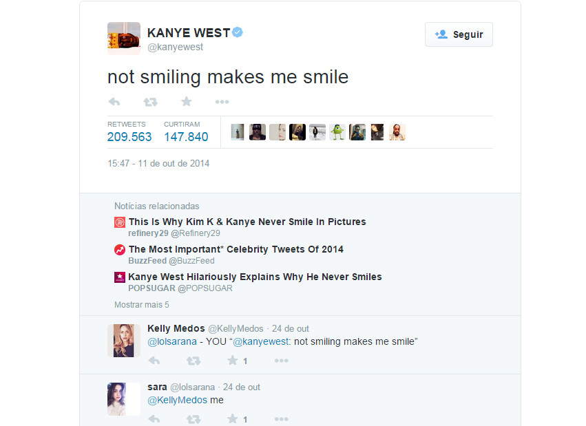 O kanye West é pura simpatia, não? :p