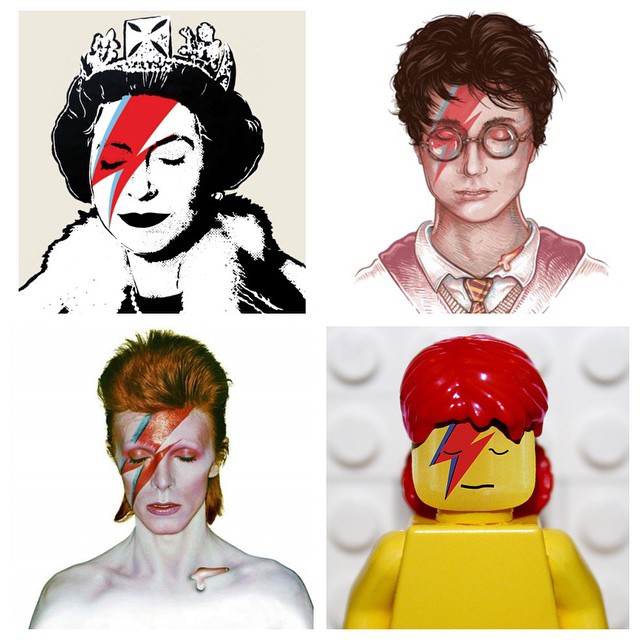 O que Rainha Elizabeth, Daniel Radcliffe, Lego e Bowie têm em comum? Aladdin Sane