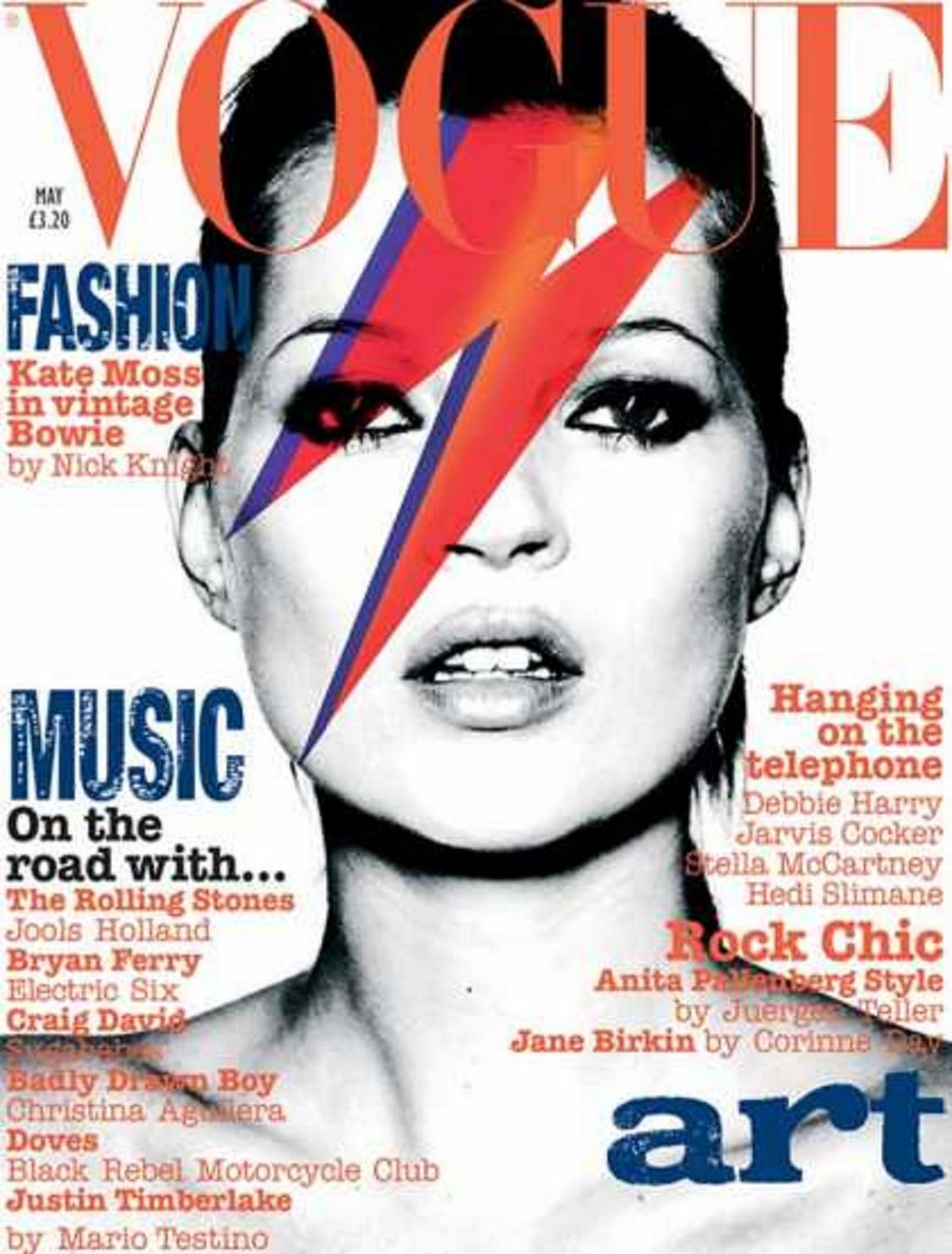 Kate Moss na capa da Vogue como Aladdin Sane