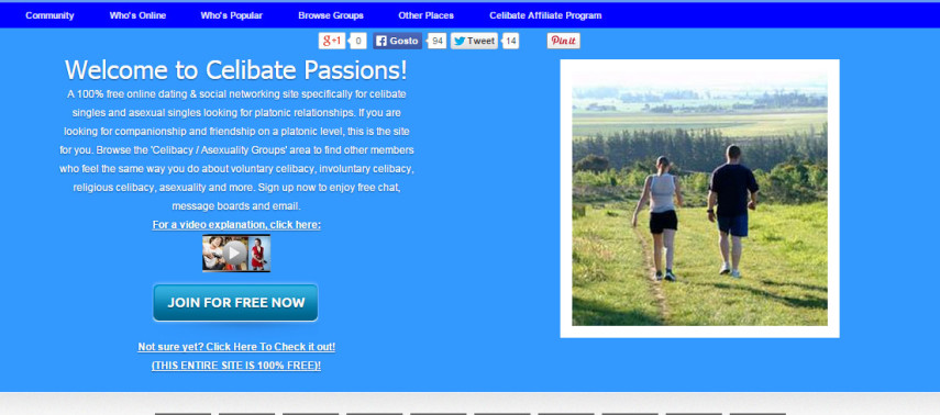 Celibate Passions é ideal para pessoas que optaram pelo celibato, mas que continuam a procurar um amor, ainda que platônico. Gratuito