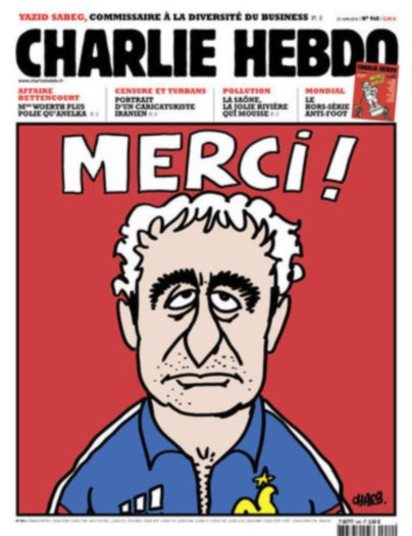 Depois de um fiasco na Copa do Mundo de 2010, o então técnico da seleção francesa Raymond Domenech apareceu pedindo desculpas na capa da publicação.