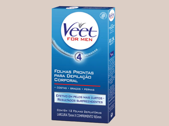 Cera fria para depilação masculina. Marca Veet/ R$ 26,90  <a href=