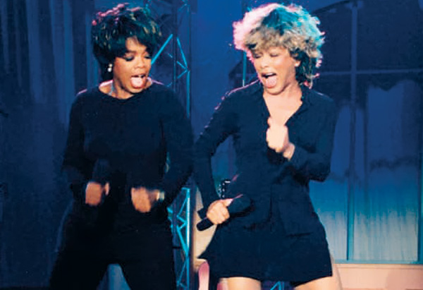 Dançando com Tina Turner, em 1997 