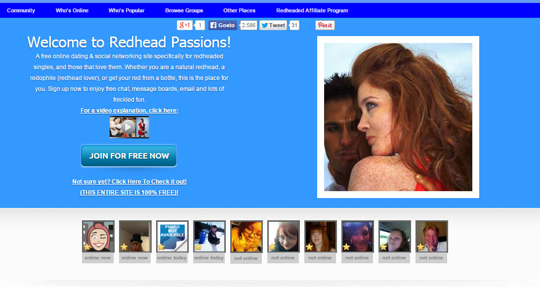 Redhead Passions é para todos aqueles ruivos solteiros encontrarem um amor que também seja ruivo e solteiro