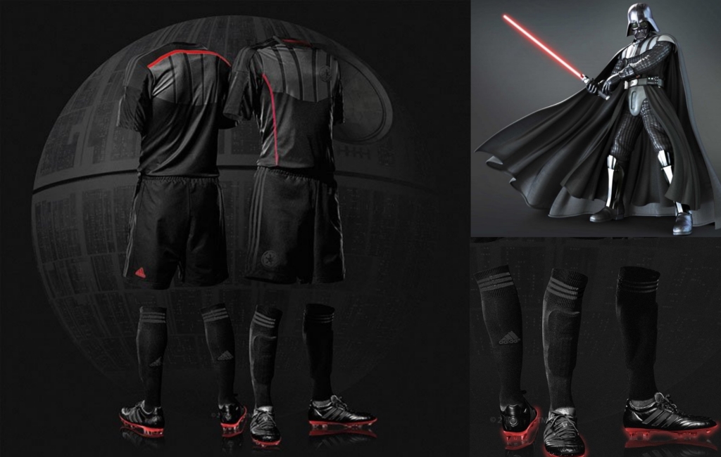 E o vilão mais famoso do cinema não poderia ficar de fora, né? Darth Vader ganhou até chuteiras especias com o solado da cor de seu sabre de luz