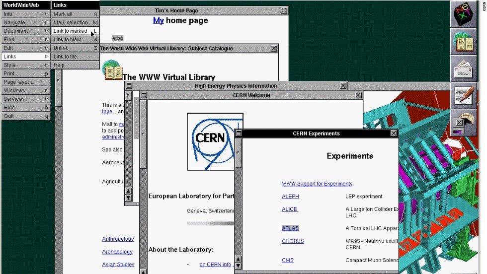 Mais uma invenção do Departamento de Defesa dos EUA, que foi criada como sistema de comunicação em 1960, e que juntamente com a World Wide Web, a Rede Mundial de Computadores, criada em 1989, por Tim Berners-Lee, fez que com o mundo ficasse do tamanho de um ovo