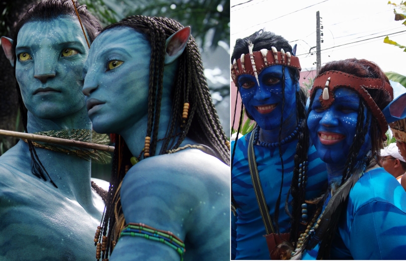 A tinta azul esteve em alta no Carnaval de 2010, que aconteceu dois meses depois da estreia de Avatar. Todo mundo decidiu virar Na'vi, aqueles bichos ecologistas altões