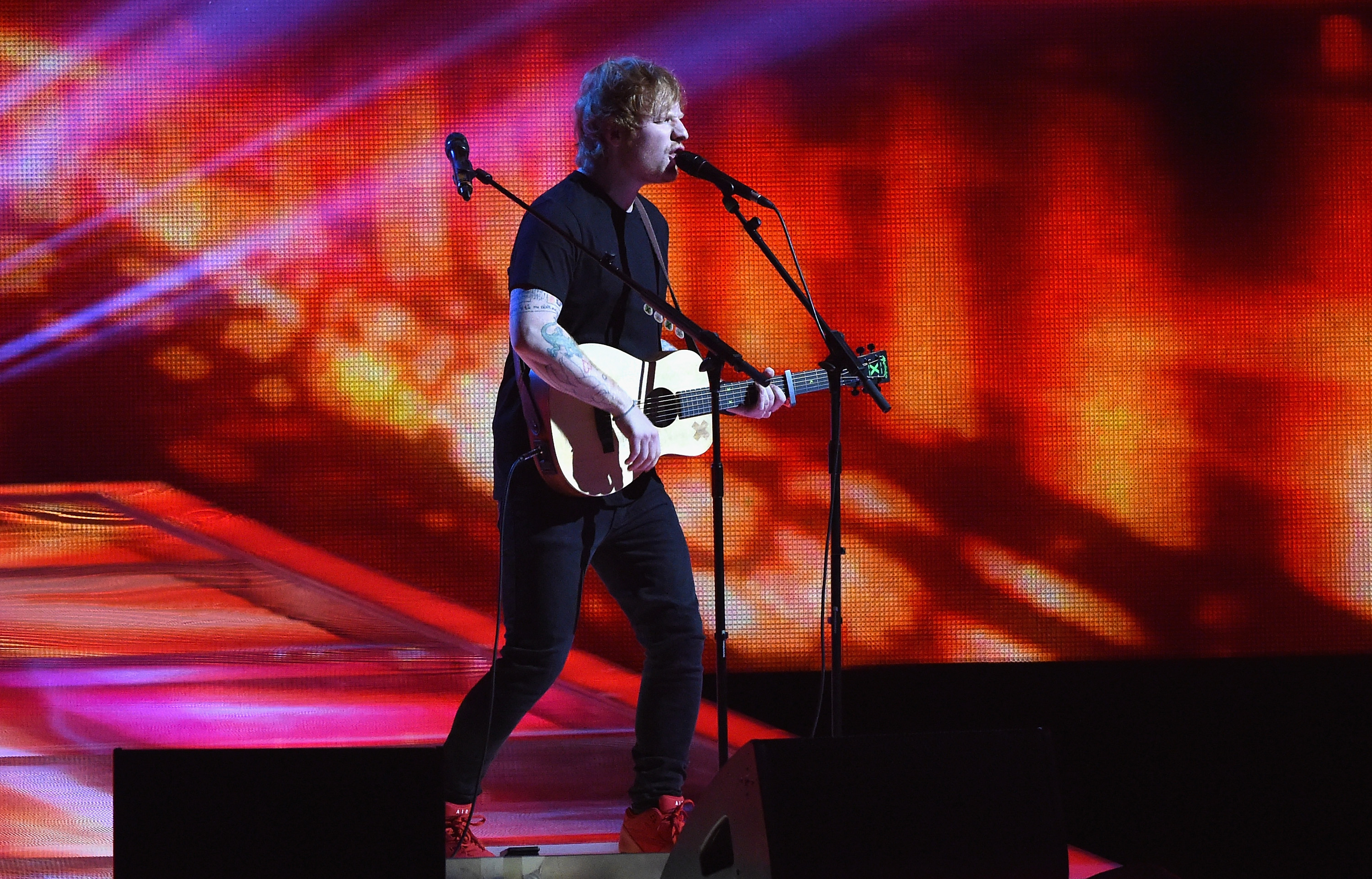 on stage during the BRIT Awards 2015 at The O2 Arena on February 25, 2015 in London, England.