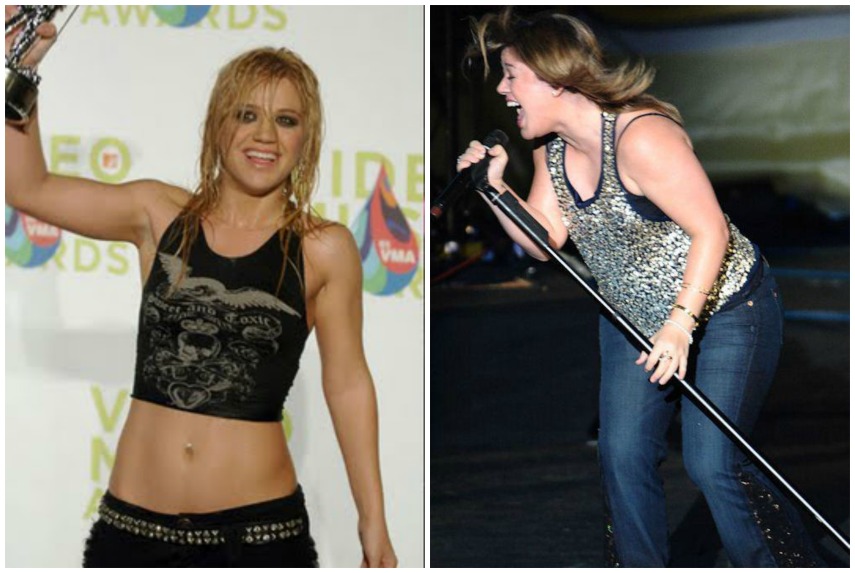 Outra cujas variações no peso são notáveis  é a cantora Kelly Clarkson.