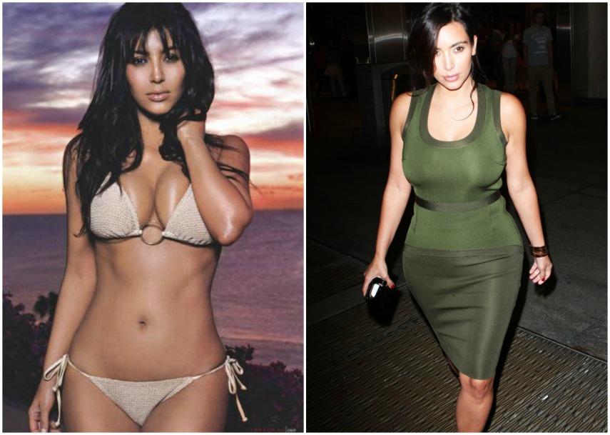 Dona de um corpo super curvilíneo, Kim Kardashian já apareceu com o que consideram 'uns quilinhos a mais