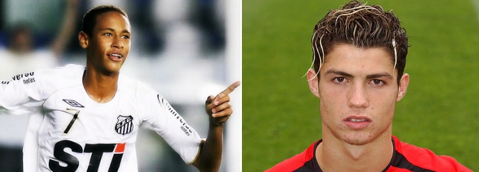 Os dois craques começaram bem novinhos no futebol, explodindo no profissional com menos de 18 anos