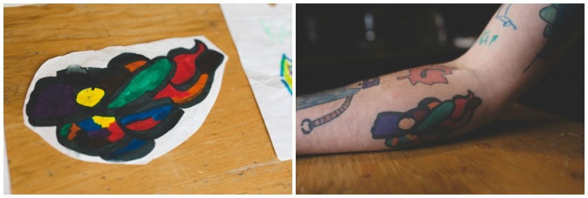 Keith Anderson tem tatuagens baseadas nos desenhos de seu filho, Kai