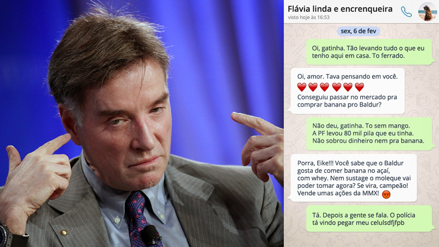 O papo de Eike e Flávia Sampaio, a mãe de Baldur (já reparou que o Eike gosta de dar nome de anão do Senhor dos Anéis em seus filhos?)