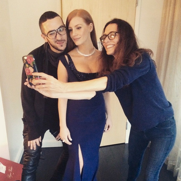 Jessica Chastain fazendo caras e bocas
