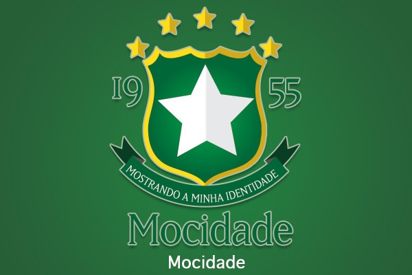O escudo do Everton ficou todo verde e abriu alas para a Mocidade